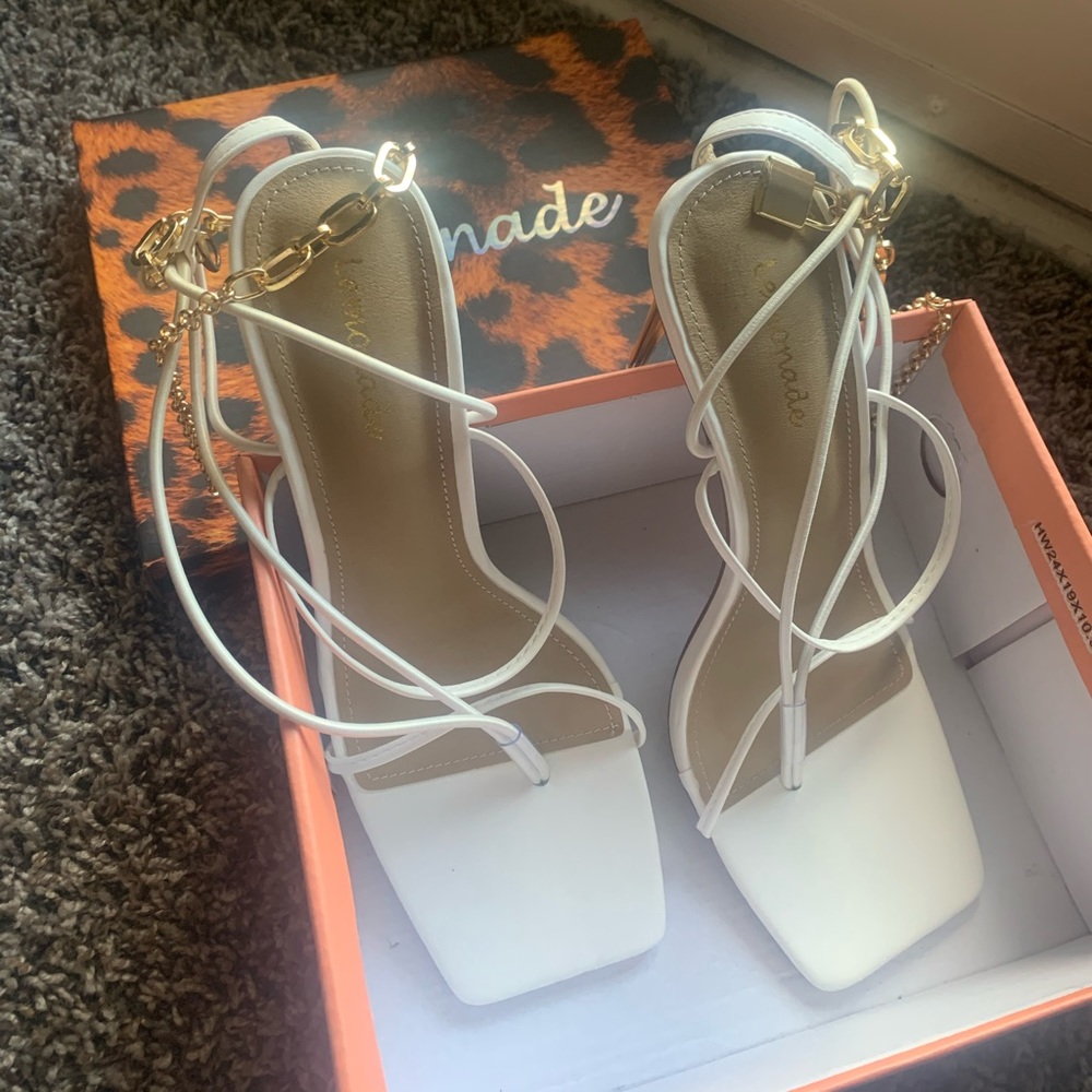 White Tinsel Heels